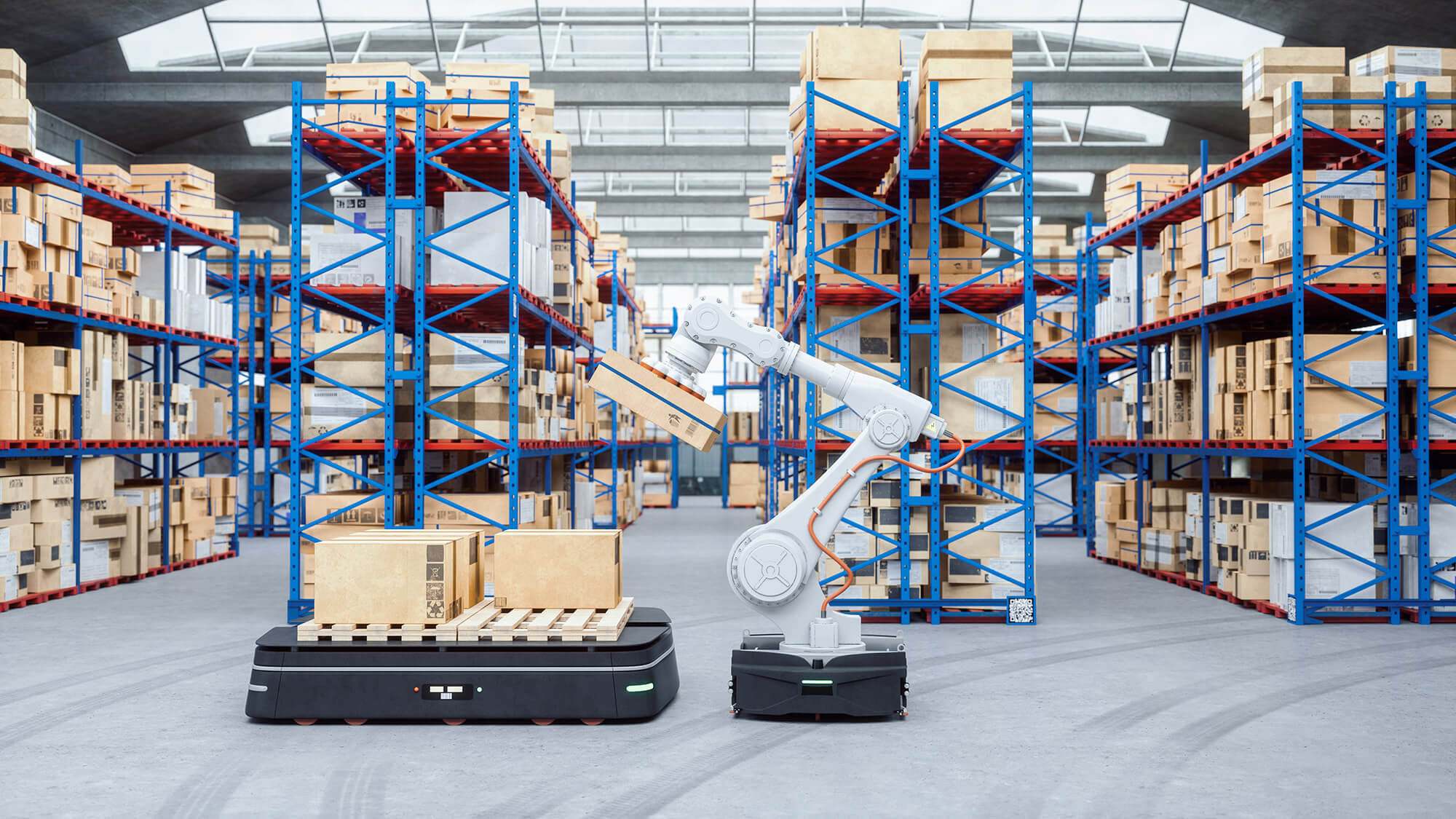 Automation in modern distribution warehouse.